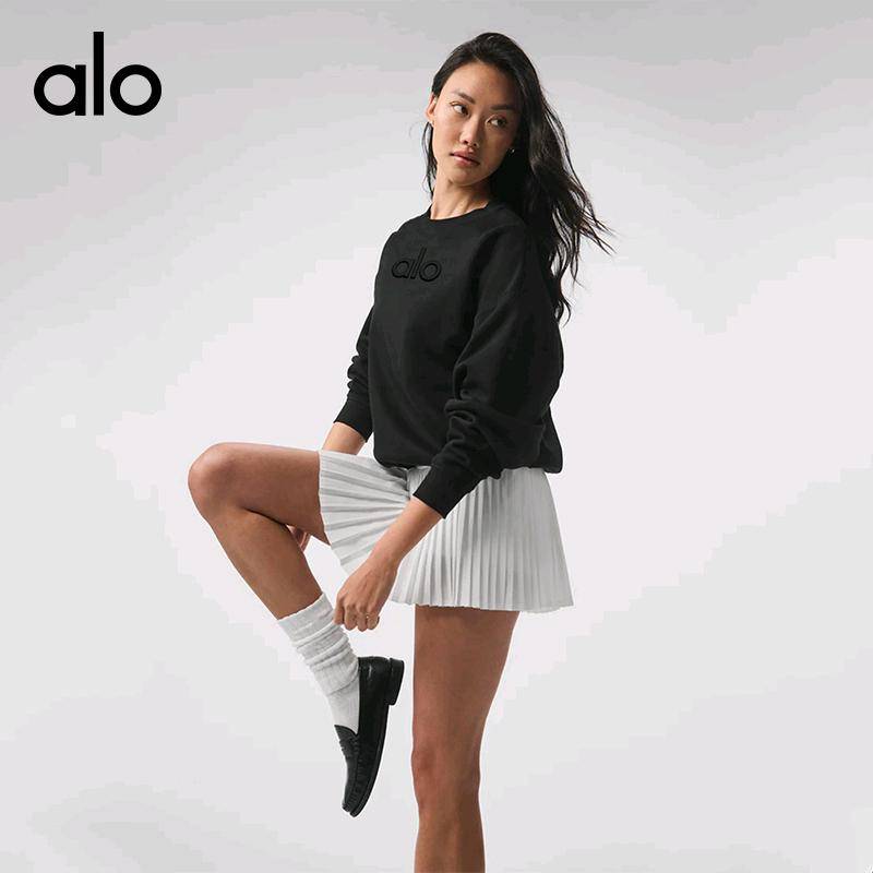 ALO YOGA 💰108💎支持一件代发
aloyoga 秋冬新款刺绣圆领卫衣女外穿宽松保暖休闲运动上衣外套
【品牌】ALO 
【款号】JY900（刺绣版）
【面料】棉/聚酯纤维
【颜色】黑色，白色
【尺码】S，M，L，XL
 专柜同款品质，厂家直销，货源充足，售后保障