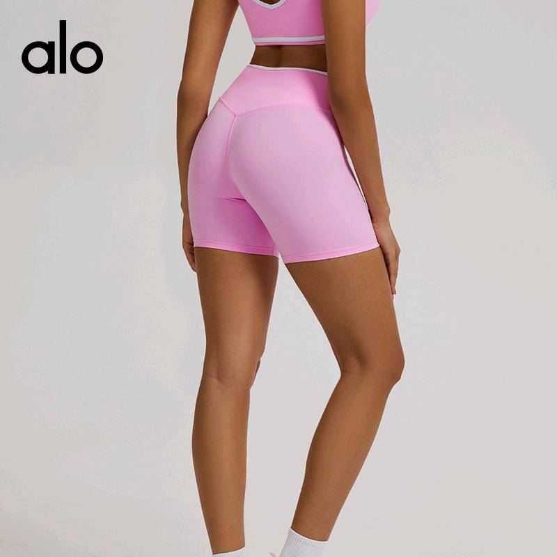 ALO YOGA💰78💎支持一件代发
aloyoga交叉高腰瑜伽短裤裸感蜜桃提臀健身运动短裤
【品牌】ALO 
【款号】DK6009
【面料】锦纶/氨纶
【颜色】黑色，可可棕，蓝灰色，樱花粉
【尺码】S，M，L，XL
 专柜同款品质，厂家直销，货源充足，售后保障