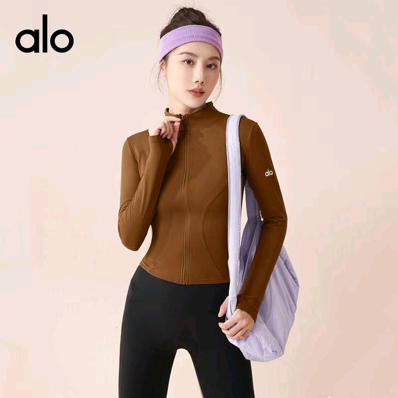 ALO YOGA💰85💎支持一件代发
aloyoga秋冬新款加厚瑜伽外套无缝跑步运动上衣高弹运动健身服女
【品牌】ALO 
【款号】JYMW065
【面料】聚酯纤维/氨纶
【颜色】豆蔻绿，海岩灰，酱茄紫，秋妃红，星耀黑，蒸馏咖啡
【尺码】S，M，L，XL ，XXL ，XXXL
 专柜同款品质，厂家直销，货源充足，售后保障