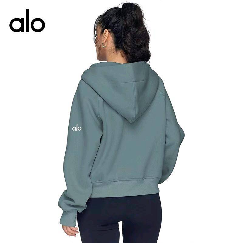 ALO YOGA 💰88💎支持一件代发
aloyoga 纯色秋冬上新新款连帽拉链加厚卫衣宽松上衣外套
【品牌】AlO
【款号】D130
【面料】涤纶+氨纶
【颜色】白色，粉色，黑色，咖啡色，绿色，浅灰色，浅绿色，紫色
【尺码】S，M，L，XL
 专柜同款品质，厂家直销，货源充足，售后保障