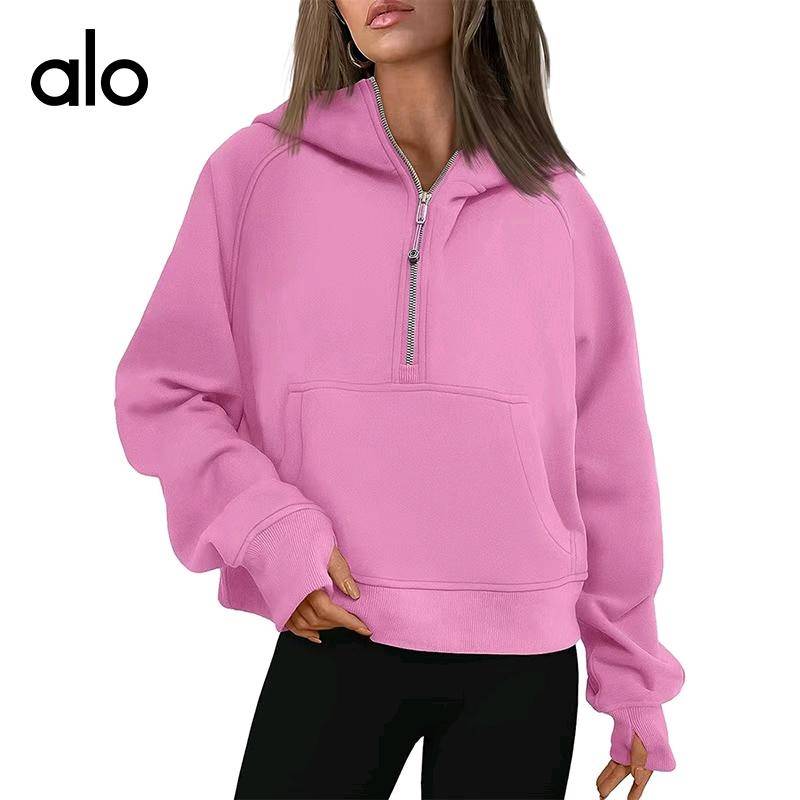 ALO YOGA 💰88💎支持一件代发
aloyoga 纯色秋冬上新新款连帽拉链加厚卫衣宽松上衣外套
【品牌】AlO
【款号】D130
【面料】涤纶+氨纶
【颜色】白色，粉色，黑色，咖啡色，绿色，浅灰色，浅绿色，紫色
【尺码】S，M，L，XL
 专柜同款品质，厂家直销，货源充足，售后保障