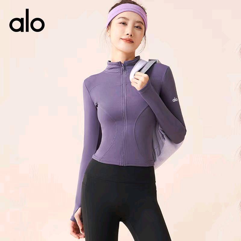 ALO YOGA💰85💎支持一件代发
aloyoga秋冬新款加厚瑜伽外套无缝跑步运动上衣高弹运动健身服女
【品牌】ALO 
【款号】JYMW065
【面料】聚酯纤维/氨纶
【颜色】豆蔻绿，海岩灰，酱茄紫，秋妃红，星耀黑，蒸馏咖啡
【尺码】S，M，L，XL ，XXL ，XXXL
 专柜同款品质，厂家直销，货源充足，售后保障
