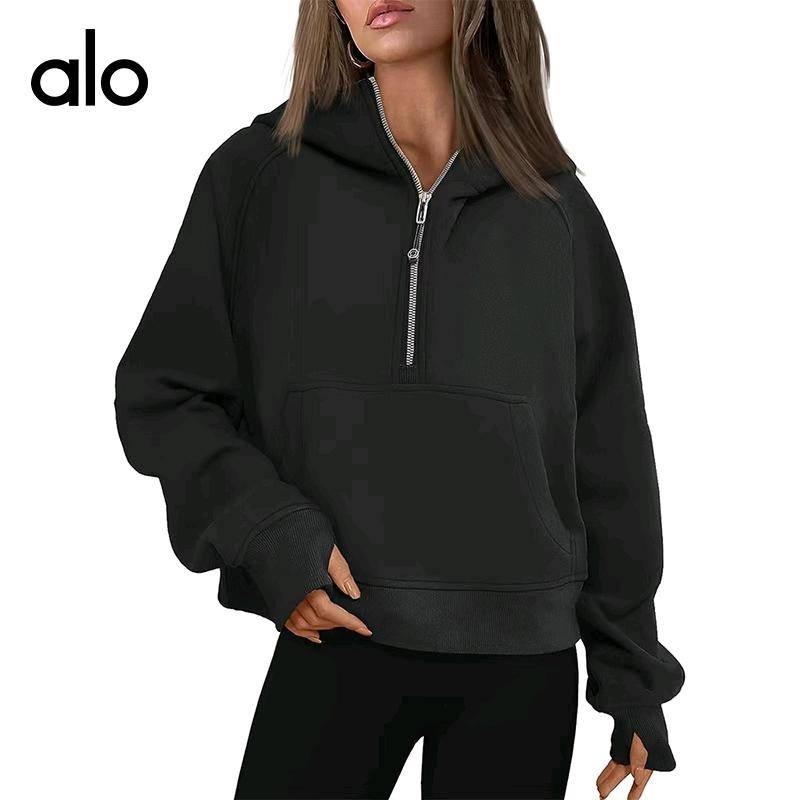 ALO YOGA 💰88💎支持一件代发
aloyoga 纯色秋冬上新新款连帽拉链加厚卫衣宽松上衣外套
【品牌】AlO
【款号】D130
【面料】涤纶+氨纶
【颜色】白色，粉色，黑色，咖啡色，绿色，浅灰色，浅绿色，紫色
【尺码】S，M，L，XL
 专柜同款品质，厂家直销，货源充足，售后保障