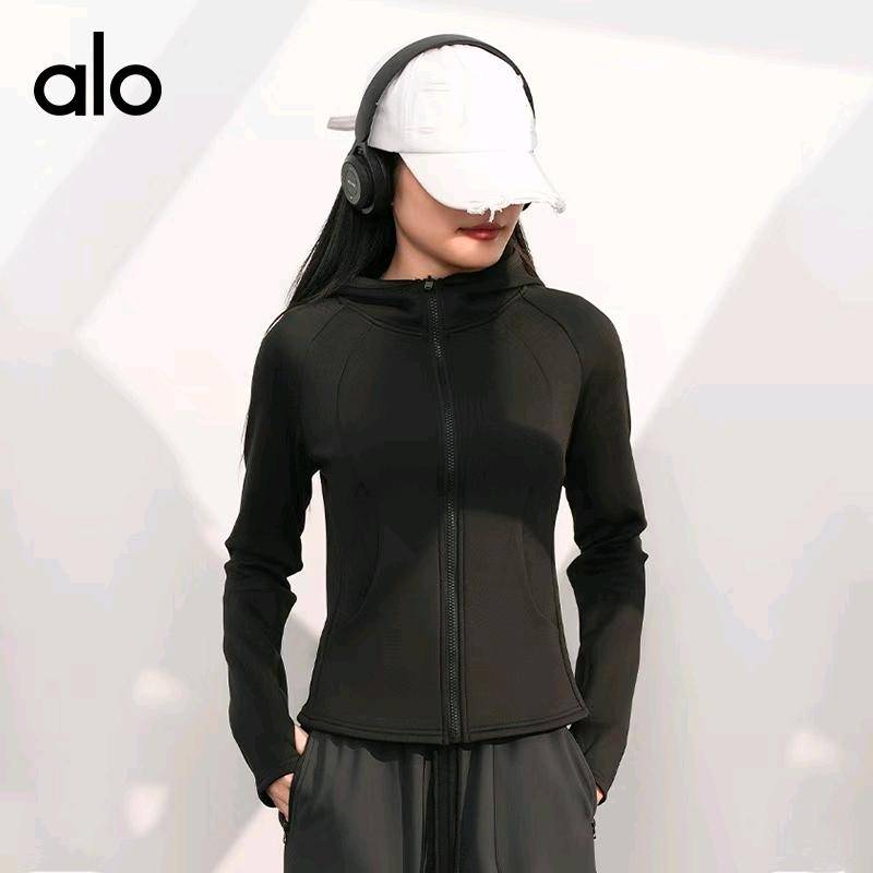 ALO YOGA 💰93💎支持一件代发 
alo yoga 加绒瑜伽外套健身收腰运动女休闲外套
【品牌】ALO 
【款号】JYMW141
【面料】94%聚酯纤维+6%氨纶
【颜色】象牙白，星耀黑，蒸馏咖啡
【尺码】S，M，L，XL，XXL
 专柜同款品质，厂家直销，货源充足，售后保障