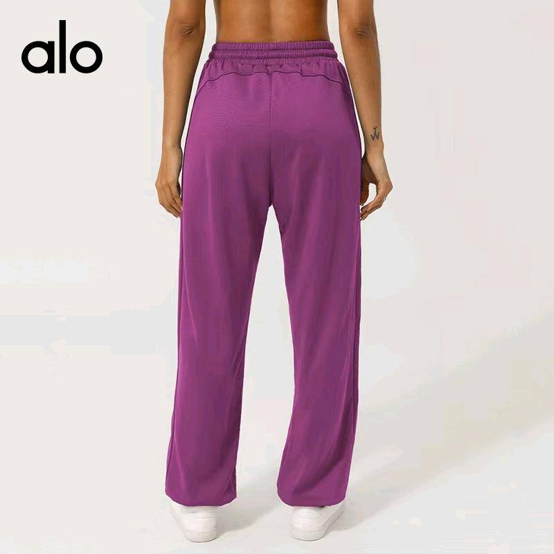 ALO YOGA 💰93💎支持一件代发 
alo yoga纯色女子高腰束脚运动卫裤宽松直筒休闲裤口袋慢跑裤
【品牌】ALO 
【款号】JY2426
【面料】涤纶
【颜色】海洋蓝，黑色，花灰，葡萄紫，曙红
【尺码】S，M，L，XL
 专柜同款品质，厂家直销，货源充足，售后保障