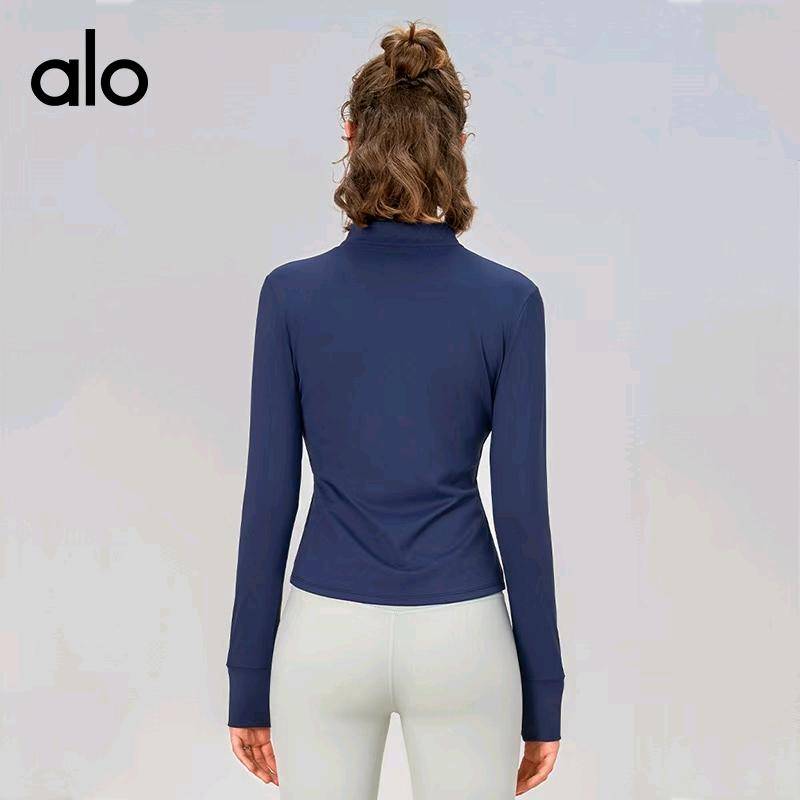 ALO YOGA💰83💎支持一件代发
alo yoga外套运动外套女秋冬外穿修身立领上衣拉链开衫瑜伽外套女
【品牌】ALO 
【款号】WT059
【面料】锦纶氨纶
【颜色】海军蓝，可可色，时尚黑，树莓红，象牙白，胭脂粉
【尺码】S，M，L，XL ，XXL
 专柜同款品质，厂家直销，货源充足，售后保障