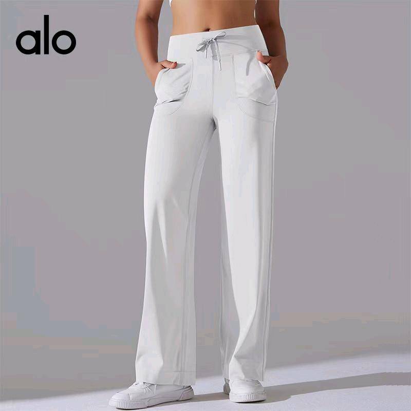 ALO YOGA 💰88💎支持一件代发
alo yoga新款美式零感束腰休闲运动阔腿裤女双侧口袋垂感百搭
【品牌】ALO 
【款号】6622
【面料】锦纶/尼龙
【颜色】白灰色，定蓝色，黑色，可可色，深灰色
【尺码】S，M，L，XL
 专柜同款品质，厂家直销，货源充足，售后保障