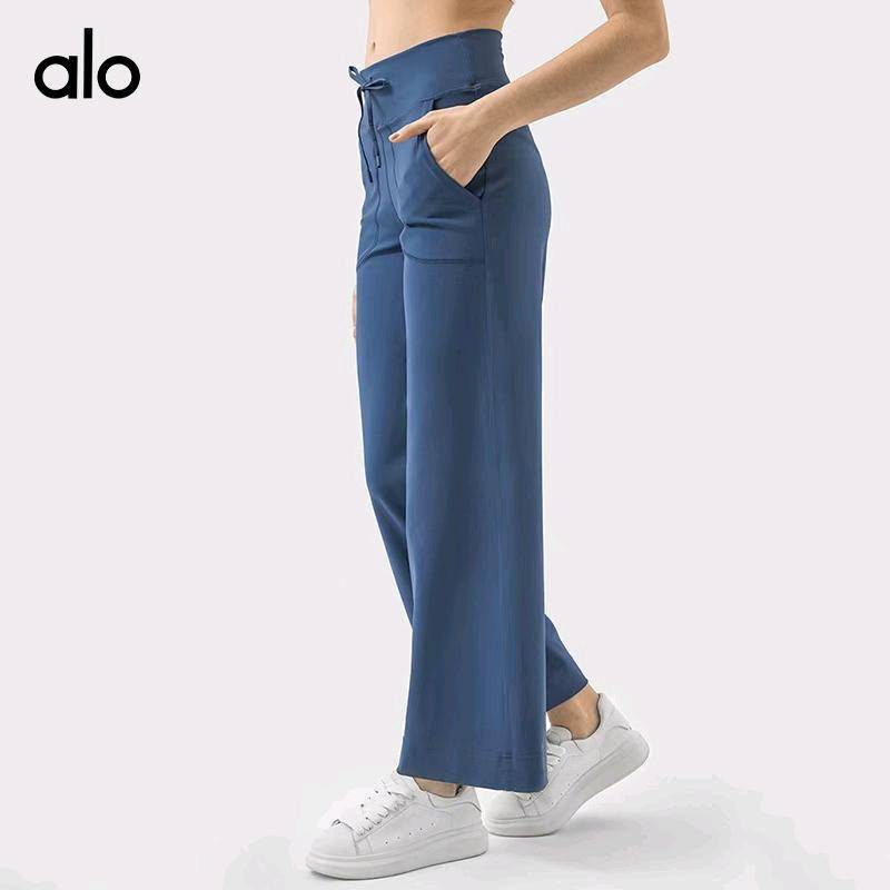 ALO YOGA 💰104💎支持一件代发 
aloyoga锦纶零感束腰抽绳阔腿裤双侧大口袋直筒百搭健身运动长裤
【品牌】alo
【款号】JY336
【面料】棉类混纺
【颜色】白蛋白，丛林绿，黑色，沥青蓝，石墨灰，蒸馏咖啡，棕褐色，比利时蓝，烤棕色，鼠尾草绿
【尺码】4，6，8，10，12
 专柜同款品质，厂家直销，货源充足，售后保障