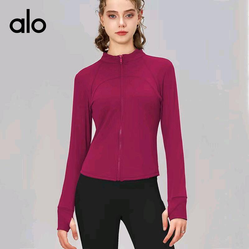 ALO YOGA💰83💎支持一件代发
alo yoga外套运动外套女秋冬外穿修身立领上衣拉链开衫瑜伽外套女
【品牌】ALO 
【款号】WT059
【面料】锦纶氨纶
【颜色】海军蓝，可可色，时尚黑，树莓红，象牙白，胭脂粉
【尺码】S，M，L，XL ，XXL
 专柜同款品质，厂家直销，货源充足，售后保障