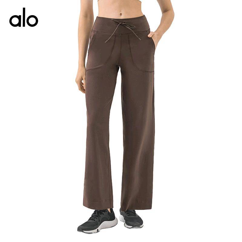 ALO YOGA 💰104💎支持一件代发 
aloyoga锦纶零感束腰抽绳阔腿裤双侧大口袋直筒百搭健身运动长裤
【品牌】alo
【款号】JY336
【面料】棉类混纺
【颜色】白蛋白，丛林绿，黑色，沥青蓝，石墨灰，蒸馏咖啡，棕褐色，比利时蓝，烤棕色，鼠尾草绿
【尺码】4，6，8，10，12
 专柜同款品质，厂家直销，货源充足，售后保障