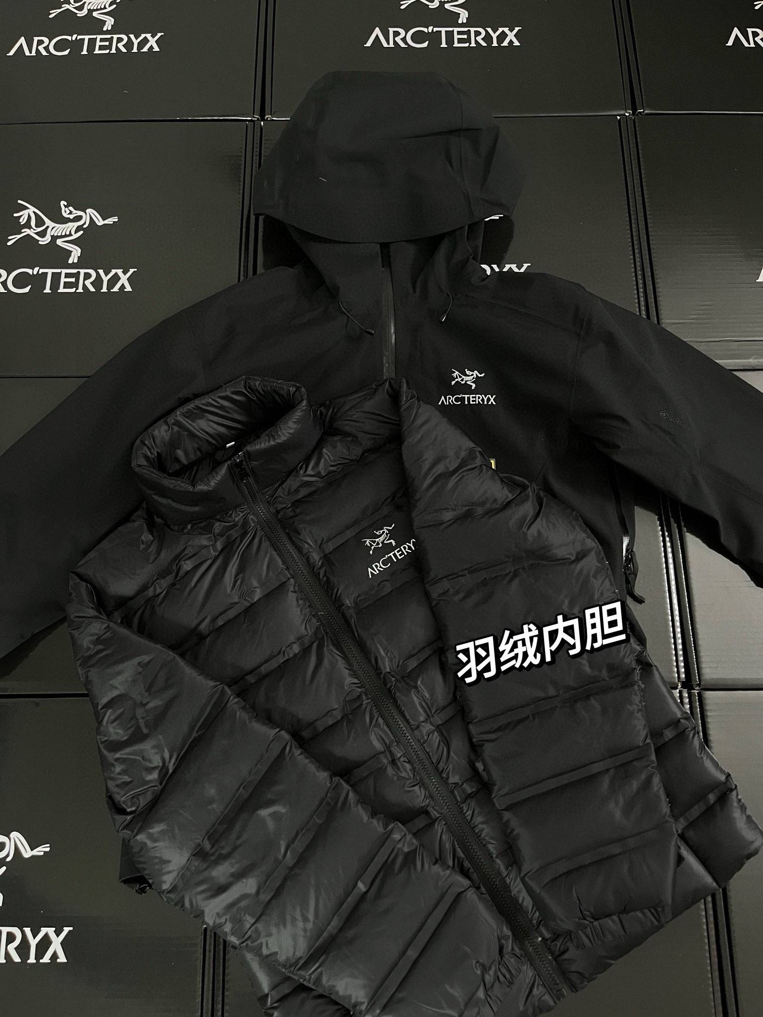 市面最顶 始祖鸟三合一可拆卸羽绒内胆 始祖鸟三合一冲锋衣 下单即送专柜礼盒 品质吊打市面通货