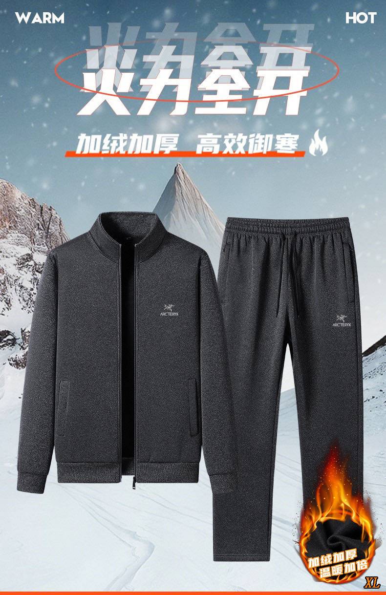 💰175     ARC’TERYX始祖鸟     独家实拍上新冬季高品质立领开衫卫衣卫裤运动套装加绒加厚户外运动休闲加绒加厚套装运动套装跑步两件套，本季主打，货源充足，放心主推，高端品质，经典设计，做工出色，经典百搭，上身效果极佳